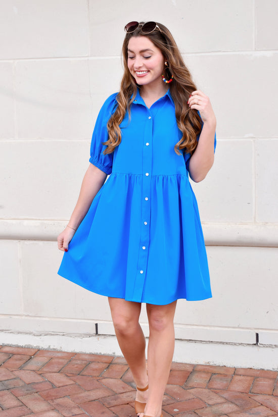 french blue cocktail dress Amara French Blue Midi Dress