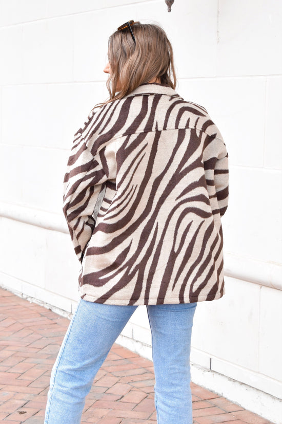 Load image into Gallery viewer, Zebra Print Shacket
