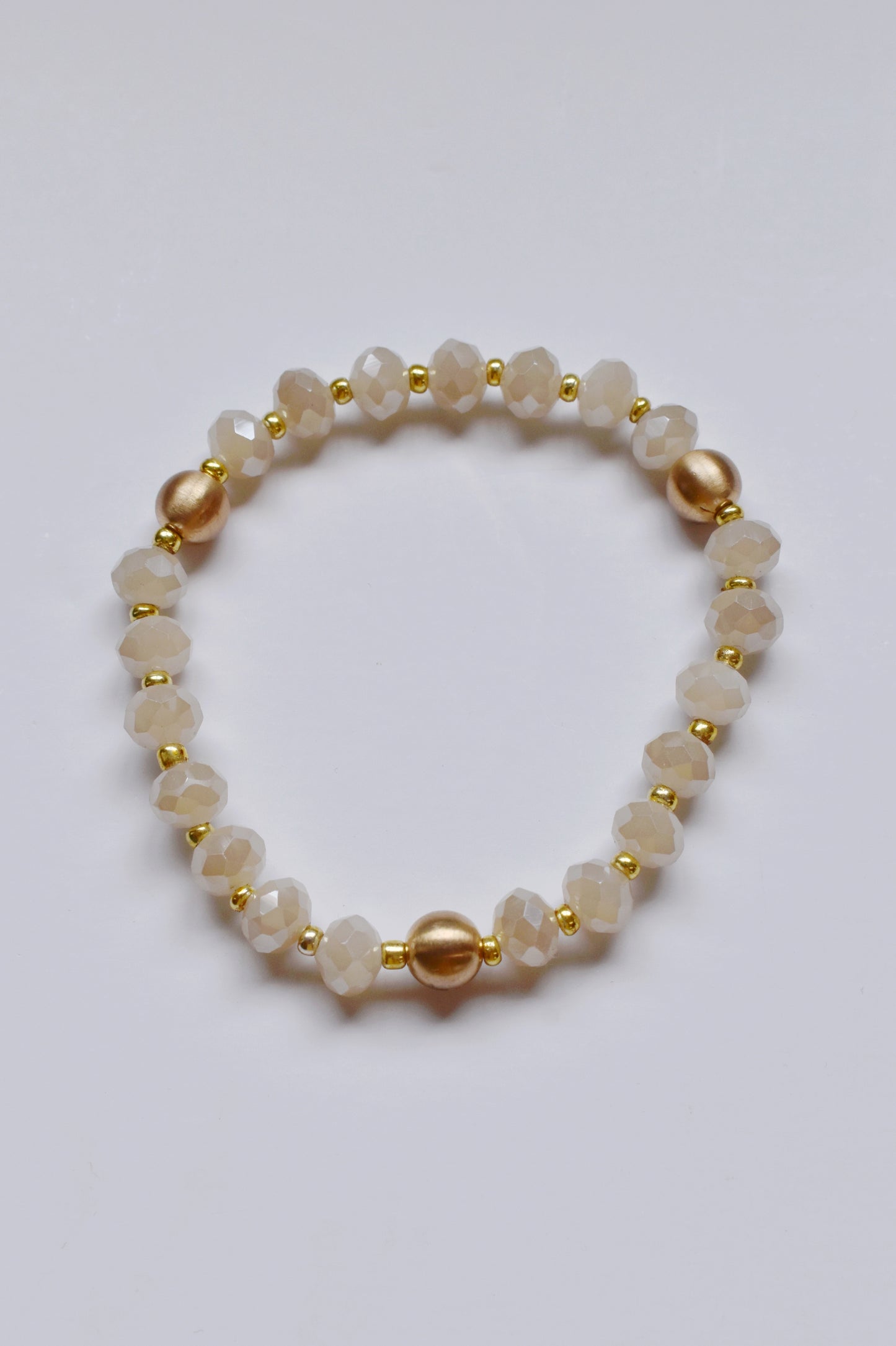 Ivory & Gold Beaded Bracelet