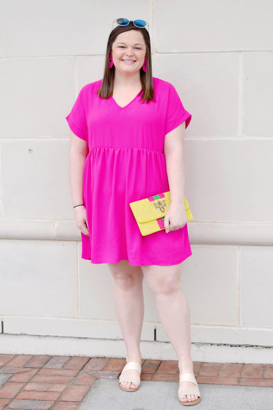 Plus Hot Pink Must Have Babydoll Dress
