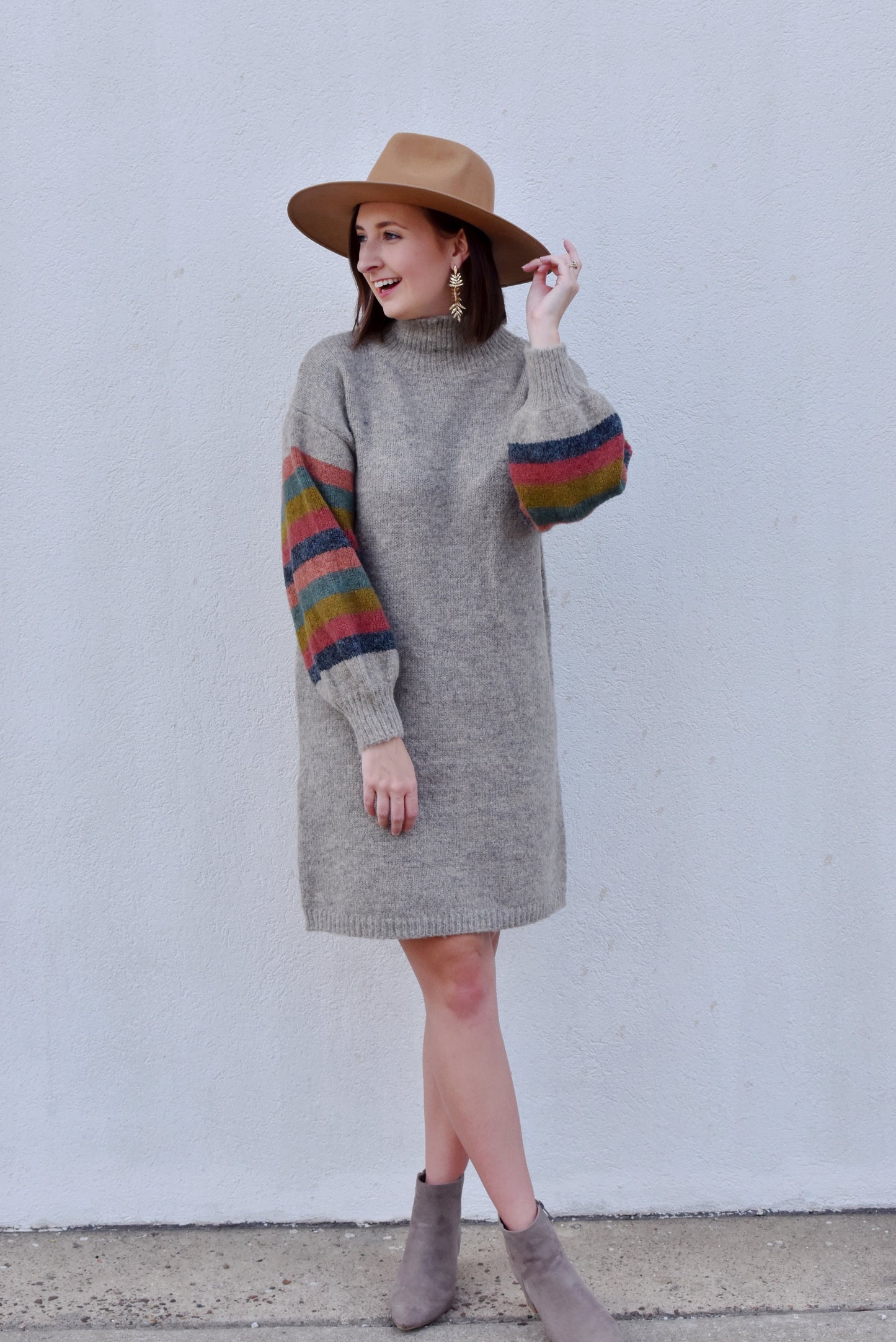 Load image into Gallery viewer, Lydia Multi Stripe Sweater Dress
