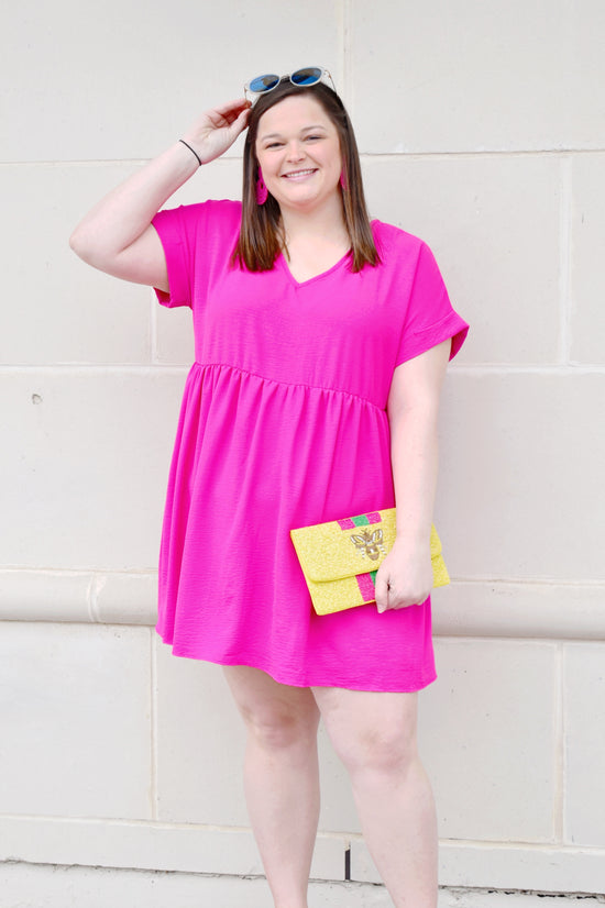 Plus Hot Pink Must Have Babydoll Dress
