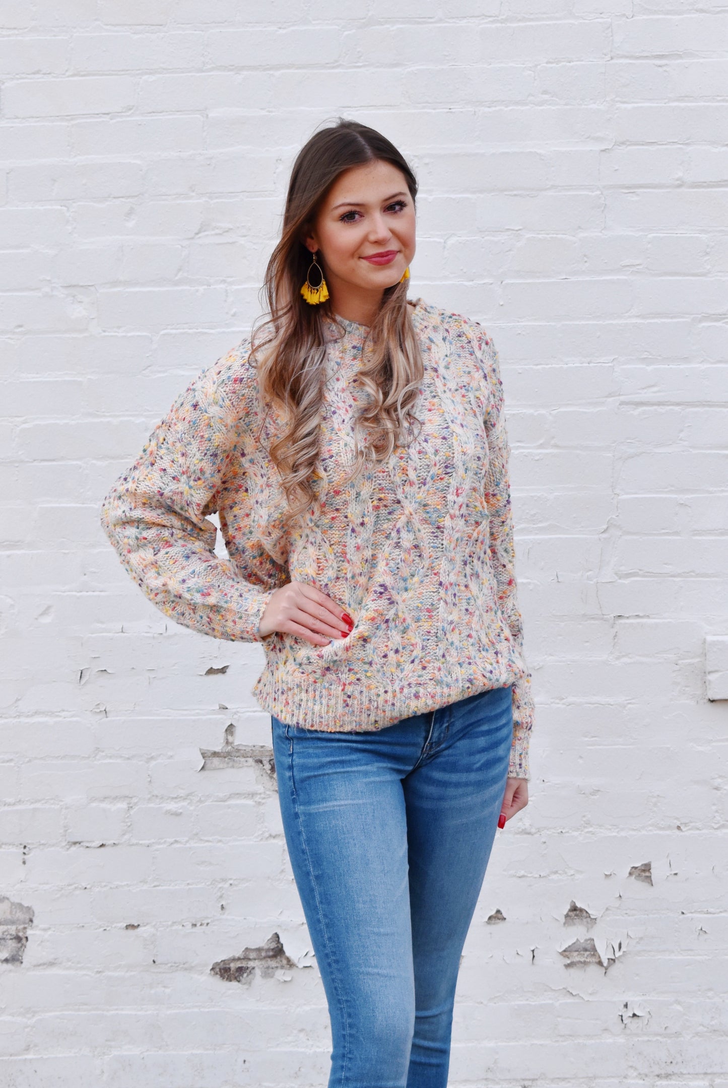 Load image into Gallery viewer, Ivory Confetti Knit Sweater
