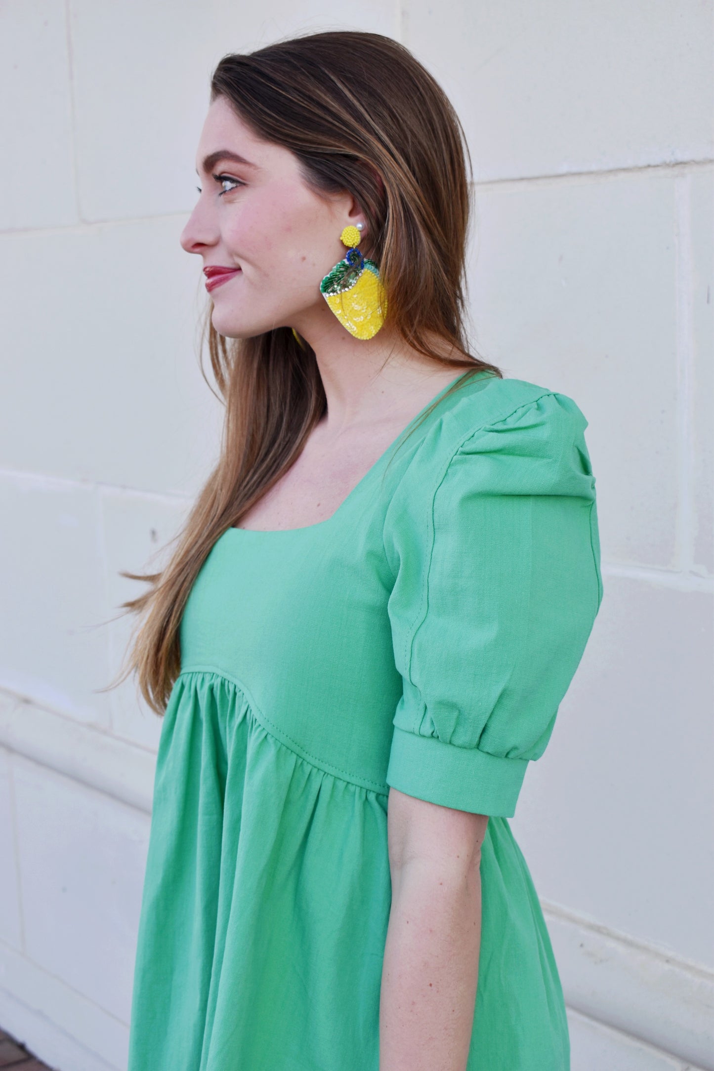 Brittany Kelly Green Square Neck Babydoll Dress Confetti Boutique Brittany Kelly Green Square Neck Babydoll Dress Confetti Boutique