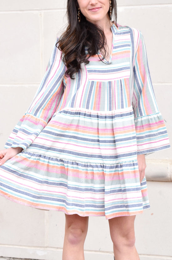 Need A Vacay Multicolor Striped Dress