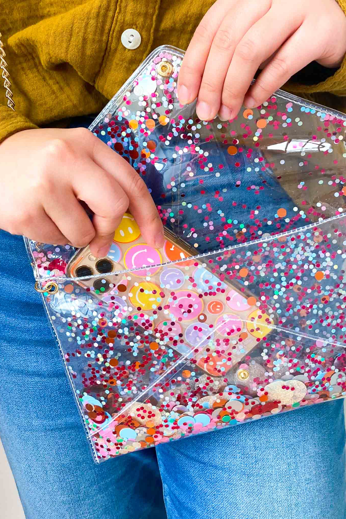Load image into Gallery viewer, The Essentials Convertible Confetti Clutch
