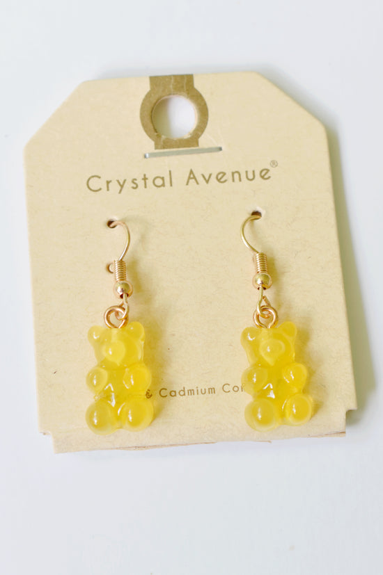Yellow Gummy Bear Dangle Earrings