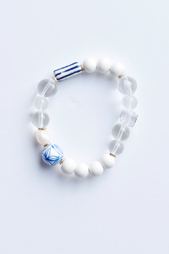 Blue & White Ceramic Ball Bracelets