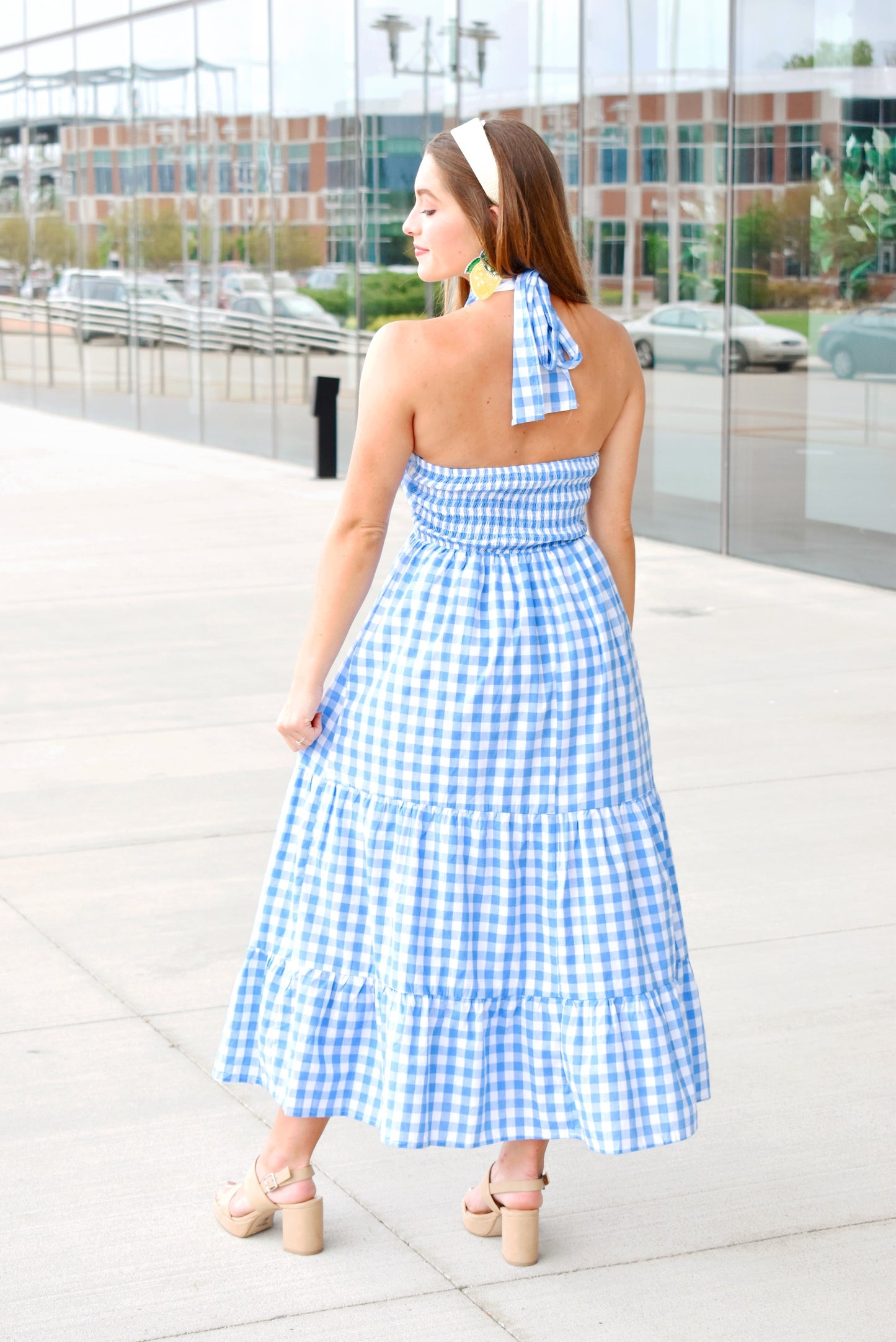 carters blue gingham dress Otter Avenue Toddler Girl Avenue Twirl Gingham Scalloped Dress 12M Purple