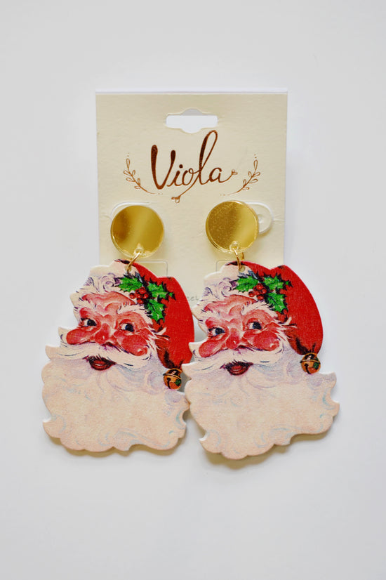 Load image into Gallery viewer, Vintage Santa Earrings
