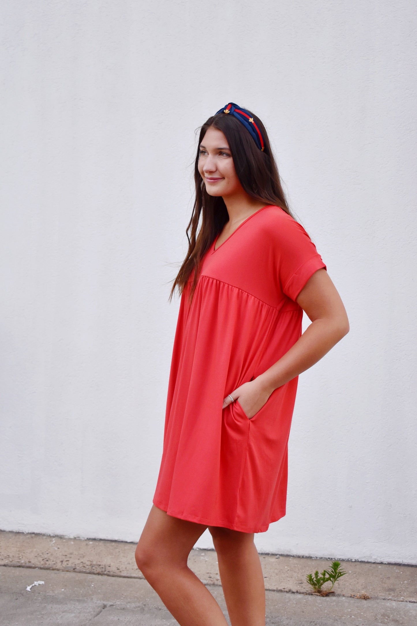babydoll t shirt dress Women Basic Layer T-Shirt Dress Solid Short Sleeve Loose Baby Doll Dress A-Line Tiered Dress