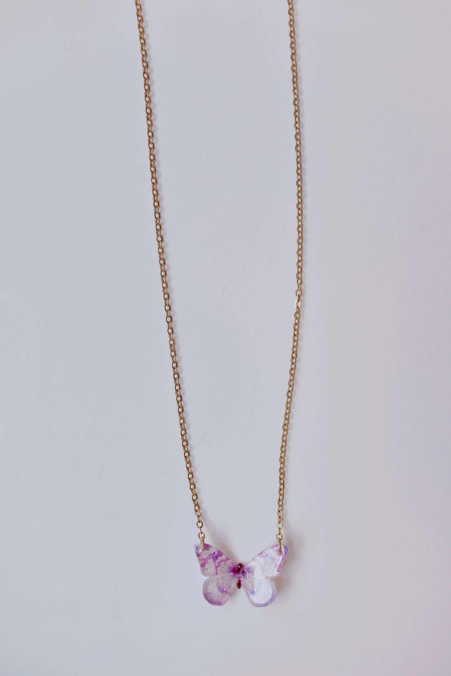 Lavender Acrylic Butterfly Necklace