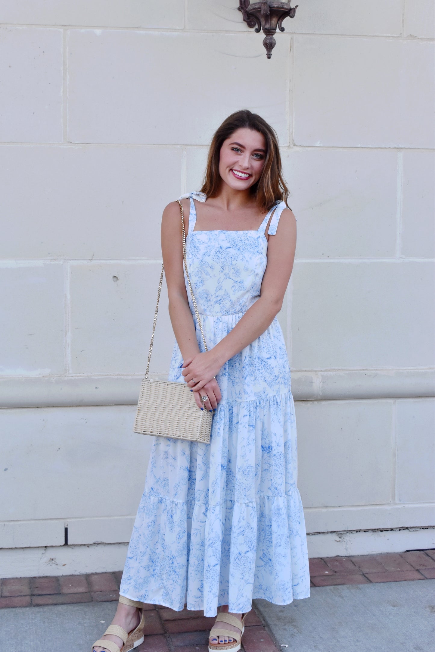 Chinoiserie Tie Strap Midi Dress Confetti Boutique Chinoiserie Tie Strap Midi Dress Confetti Boutique
