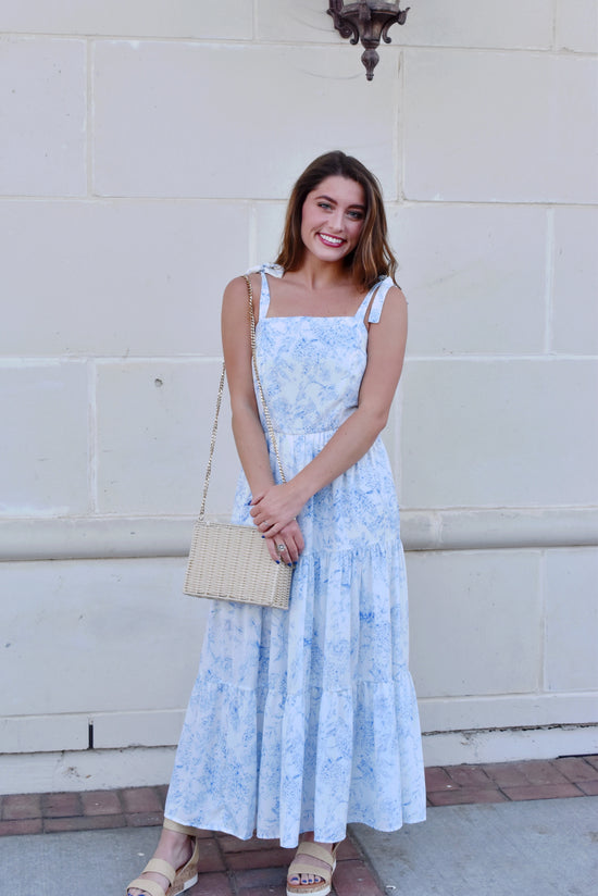 blue and white chinoiserie dress Mare Mare Fit & Flare Midi In Pale Pattern - 30% Off wash solution temperature should not exceed 45oC Chinoiserie Tie Strap Midi Dress
