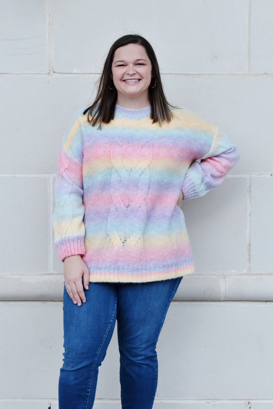 Plus Pastel Rainbow Sweater