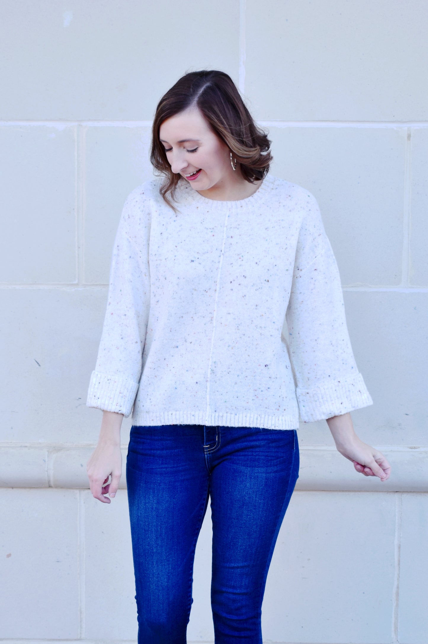 Ivory Confetti Speckle Sweater