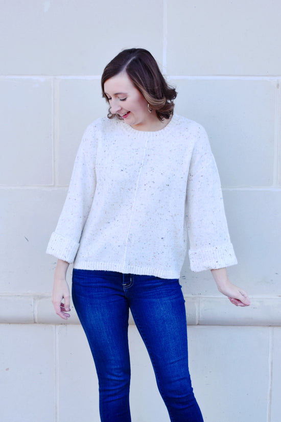 Ivory Confetti Speckle Sweater