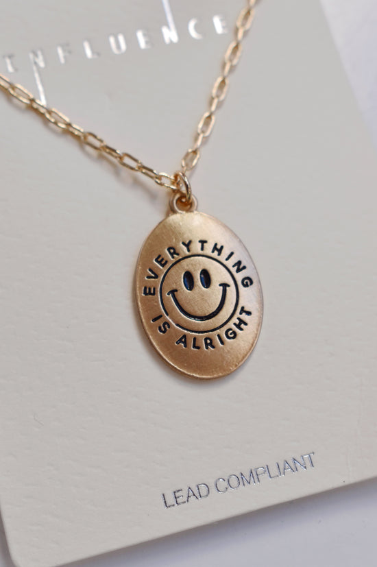 Everything Is Alright Smiley Necklace