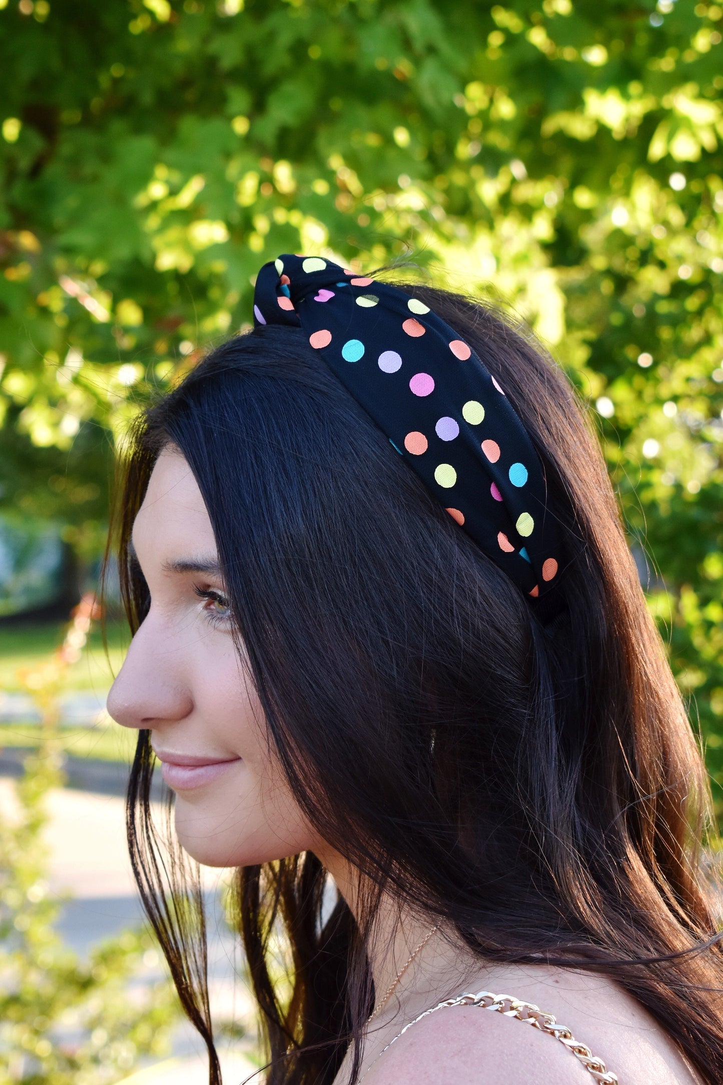 Multicolor Polka Dot Headband