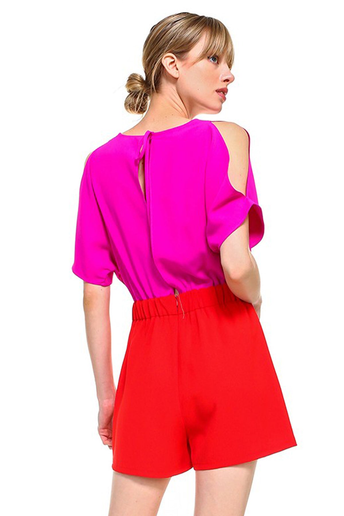 Load image into Gallery viewer, Color Block Wrap Romper
